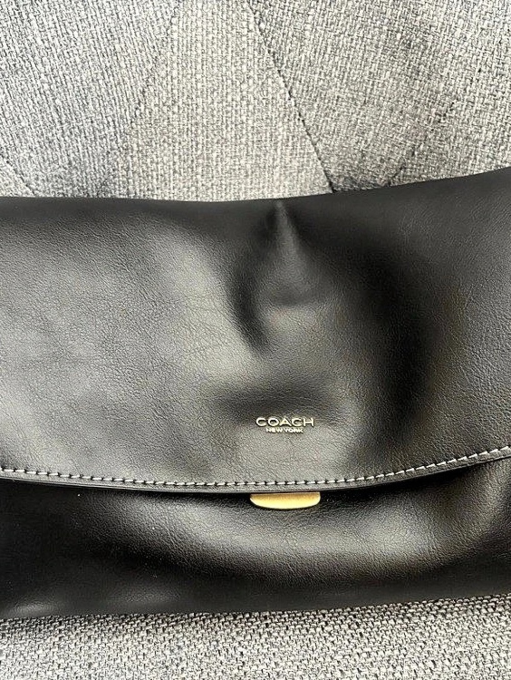 Coach Chelsea 30 Black Leather Shoulder Bag